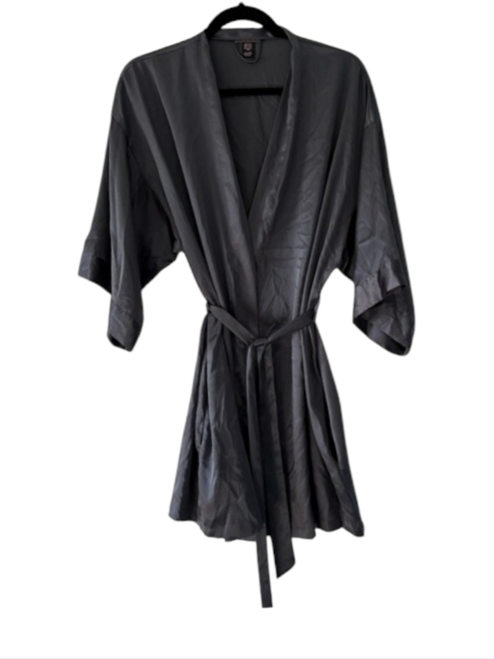 🔥HOT DEAL 🔥 Victoria Secret Silky Dark Grey  Women's Robe - Classic Wrap Style